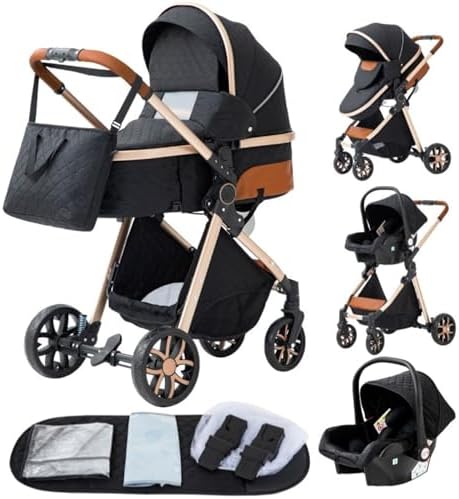 YAZOCO Poussette 3-en-1 Pliable avec Moustiquaire et Accessoires
